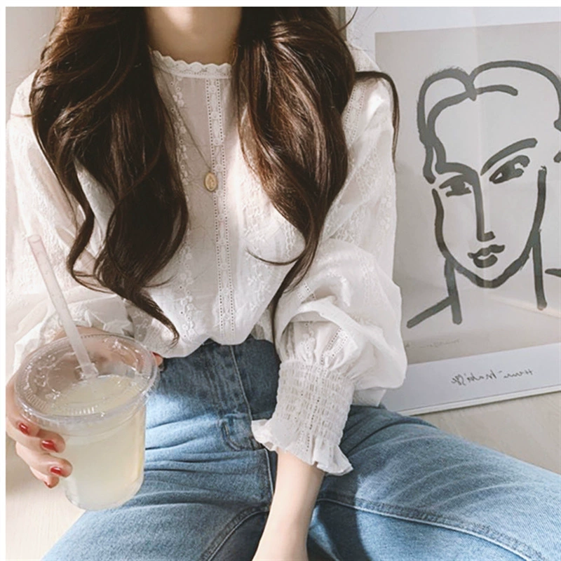 2023 Весна новая Южная Корея очень Сказочный шифоновый топ нишевый дизайн Супер Фея кружевная рубашка женская летняя
