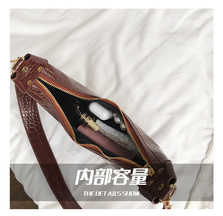 New Korean Single Shoulder Crocodile Pattern Portable Underarm Bag Wholesale display picture 28