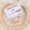 Metal earrings from pearl, set, suitable for import, simple and elegant design