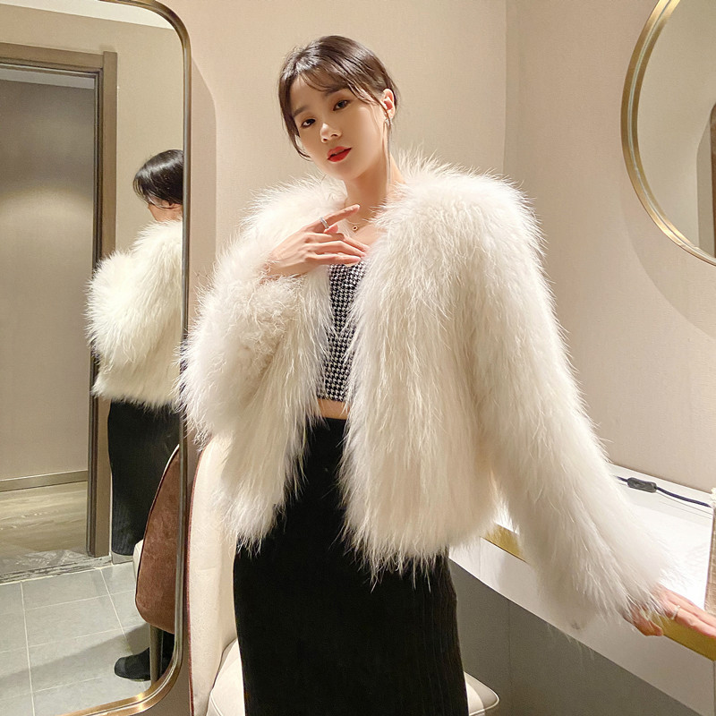 2020冬新款仿狐狸毛皮草外套女短款名媛小香风修身白色水貂毛大衣|ru