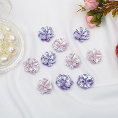Resin small wrinkled chrysanthemum flower hair ring earring material diy handmade rubber band earrings hairpin hair accessories