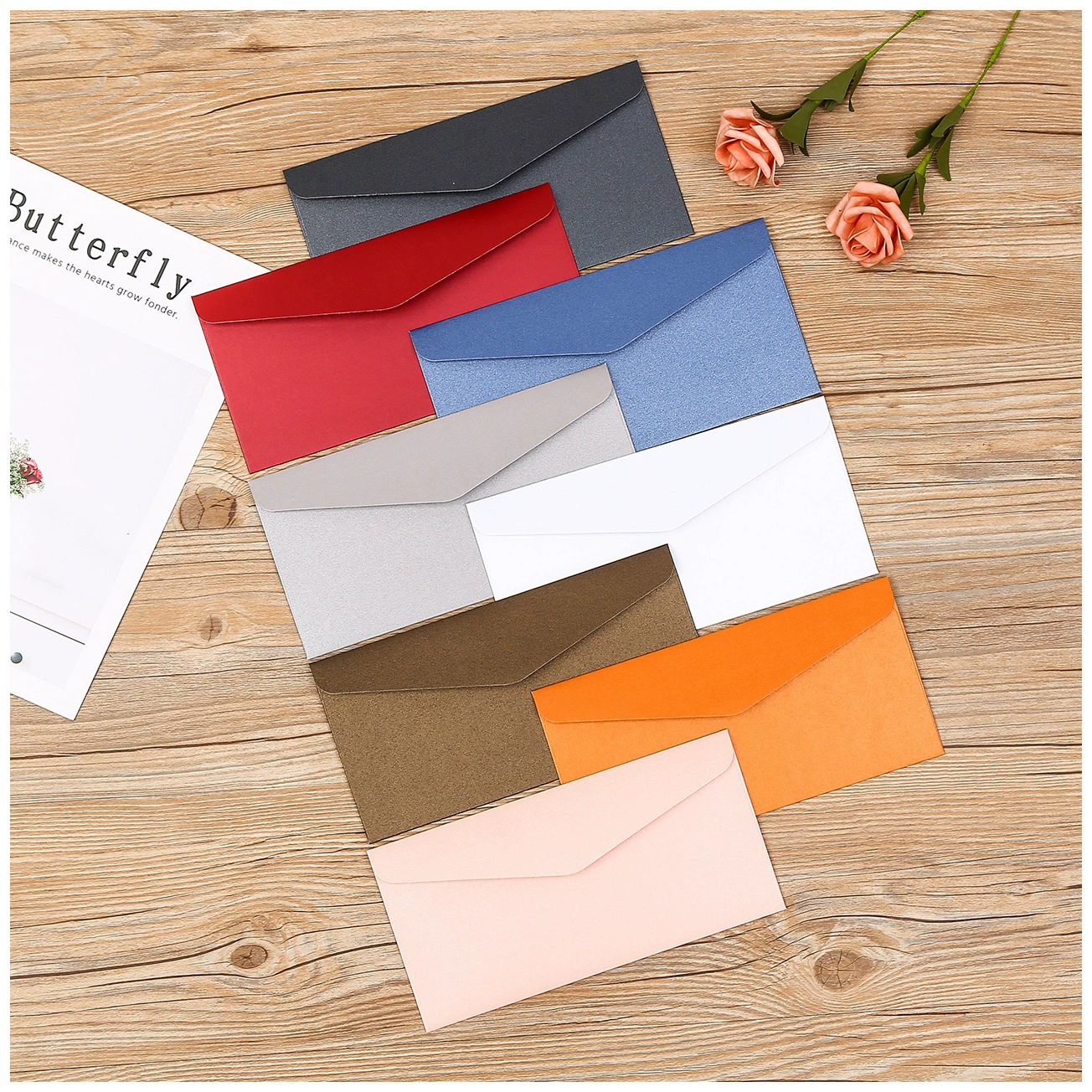 Factory wholesale high -end hot -sealing envelope invitation letter western -style envelope color pearl light printing envelope