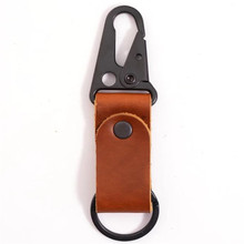 现货牛皮鹰嘴扣钥匙挂钩  战术EDC皮带挂扣 野营钥匙扣皮套