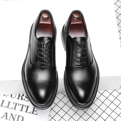 Men's Korean trendy shoes business formal pointed toe breathable youth British casual leather shoes 28566-G