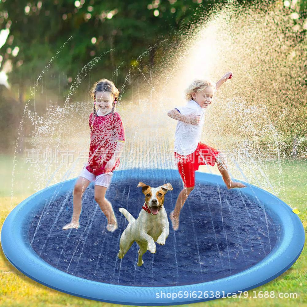 厂家定制PVC宠物喷水垫 戏水垫 儿童户外喷水池 草坪游戏垫 加厚|ru