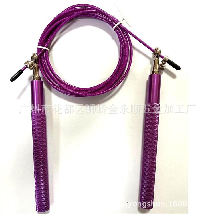 廠家鋁合金手柄萬向軸承跳繩 鋁柄中考鋼絲跳繩