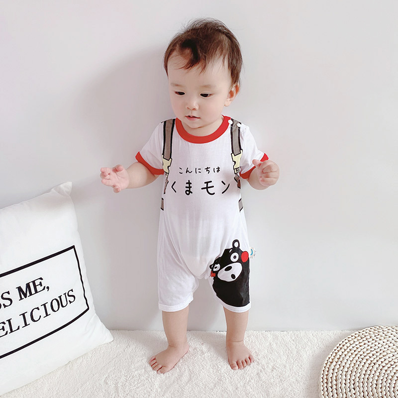 Summer New 0-3 Year Old Male And Female Baby Printed Rib Short Sleeves Even Out Of The Body Climbing Clothes Wholesale Nihaojewelry display picture 6