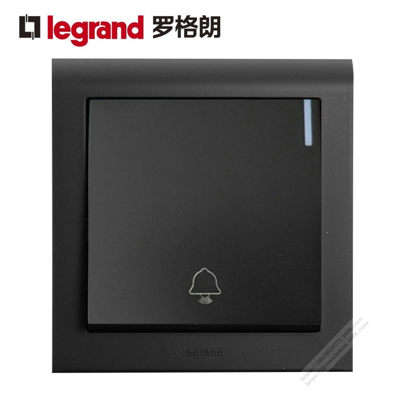 Legrand/罗格朗 K5系列 大按钮门铃开关（黑色）K5/31BPB-C