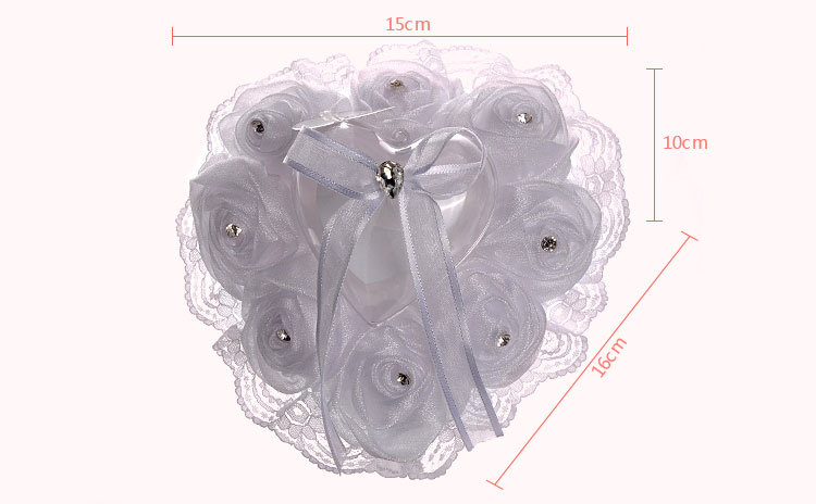 跨境新品欧美蕾丝玫瑰蝴蝶结戒枕新娘婚礼钻石爱心戒托戒指盒批发详情图12