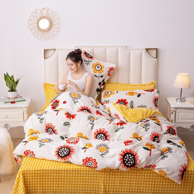 Manufactor Direct selling milk Four piece suit Fleece Coral Levin Law Gauck thickening Four piece suit wholesale