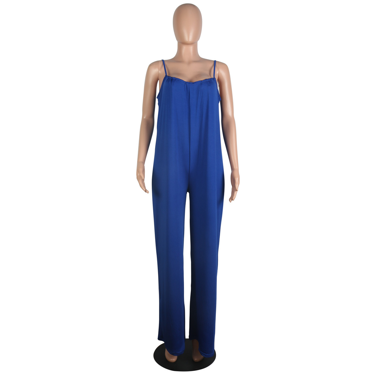 Sexy Sling Solid Color Wide Leg Jumpsuit