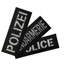 德国POLIZEI英文反光魔术贴章 GENDARMERIE战术背心激光切割包章