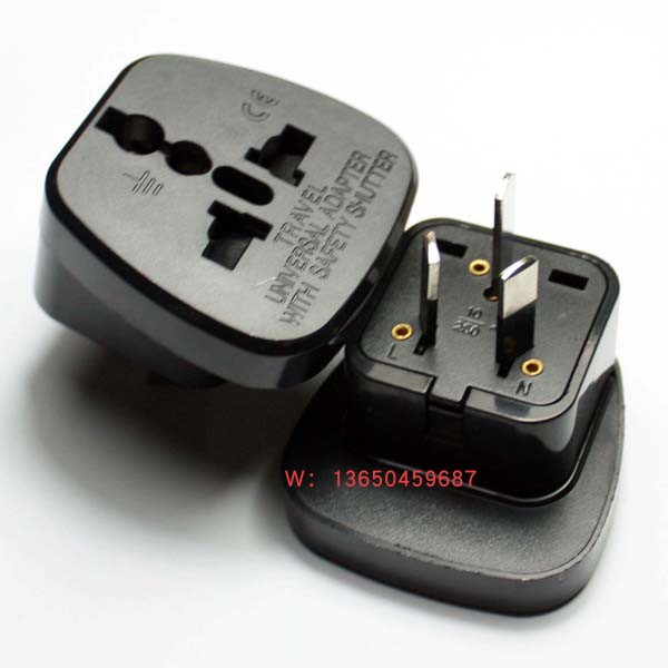 澳规包胶脚转换插头 澳洲旅游电源适配器 大面板帶安全門轉換插座