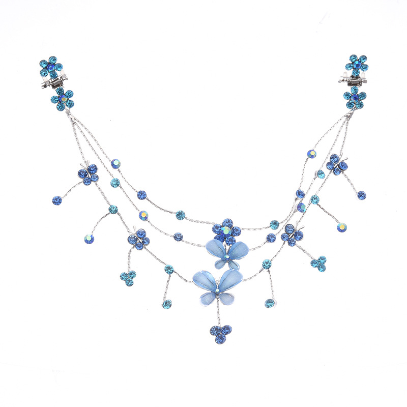 韩版金属宝宝发夹镶钻批发轻巧软链儿童表演额头发饰可爱女童发夹|ms