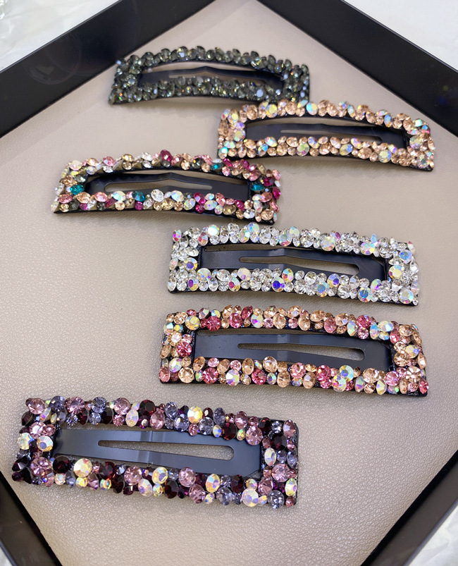 Korean Rhinestone Bb Hairpin No Trace Crystal Hollow Water Drop Square Triangle Super Flash Bangs Hairpin Hair Accessories Wholesale Nihaojewelry display picture 25