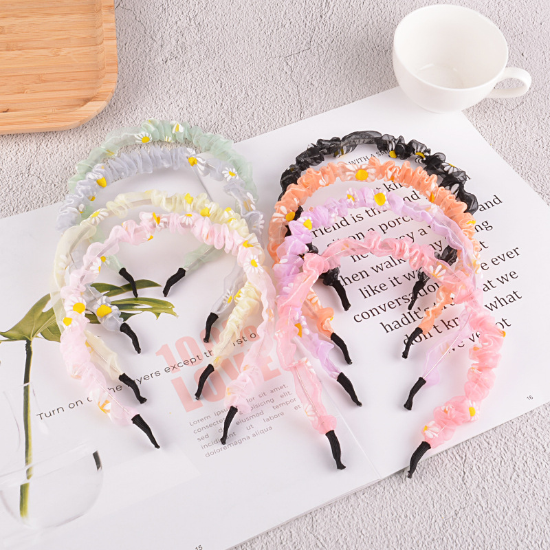 Korean New Pure Color Daisy Hair Band display picture 10