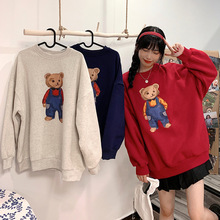 秋冬款卫衣女时尚日系复古圆领宽松百da卡通长袖显瘦卫衣上衣女装