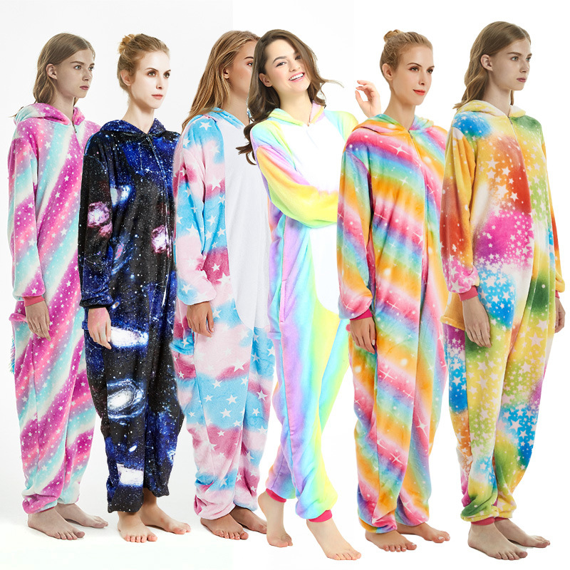 Pijamas de una pieza de coral grueso con diseño de animales de dibujos animados, franela cálida informal de manga larga, venta al por mayor del fabricante, gruesos y cálidos.