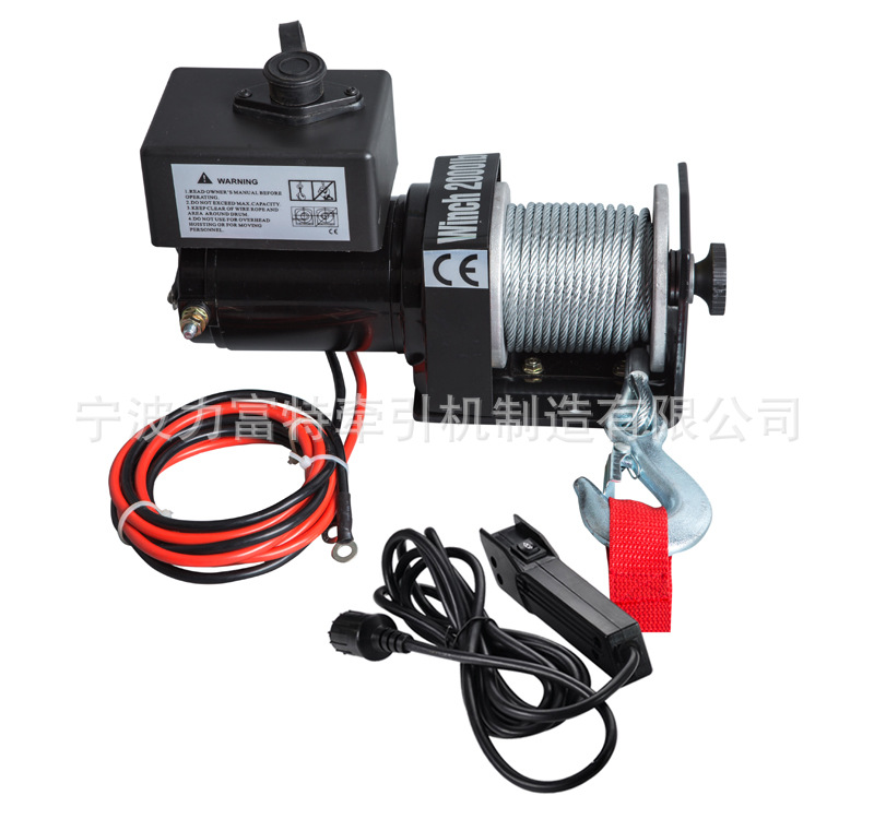 厂家直供2000磅沙滩车摩托车电动绞盘机12V ATV WINCH