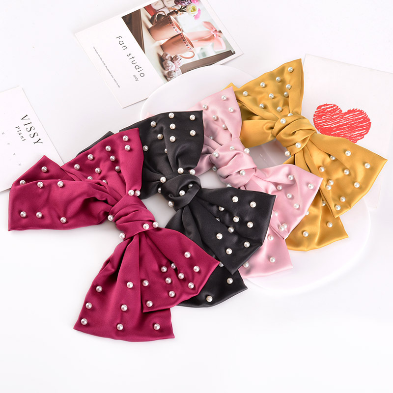 Fashion Pearl Bow Hairpin display picture 1