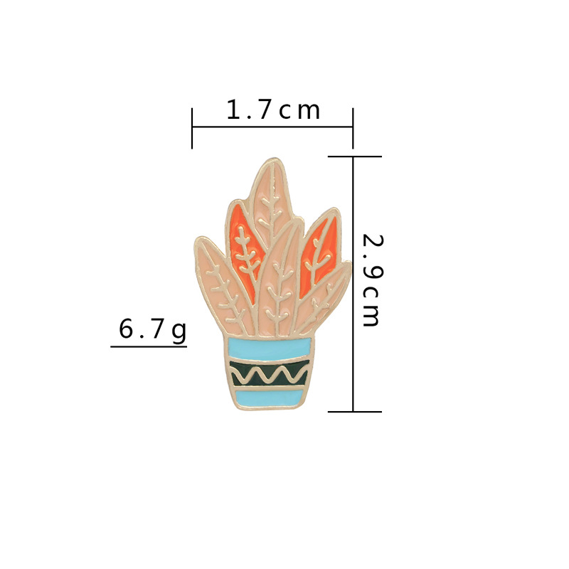 Alloy Material Cactus Pattern Simple Style Pin Cactus Alloy Enamel Metal Unisex Brooches