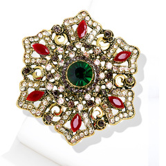 歐美時尚巴洛克宮廷復古胸針個性鏤空別針胸花高檔跨境 聖誕衣飾