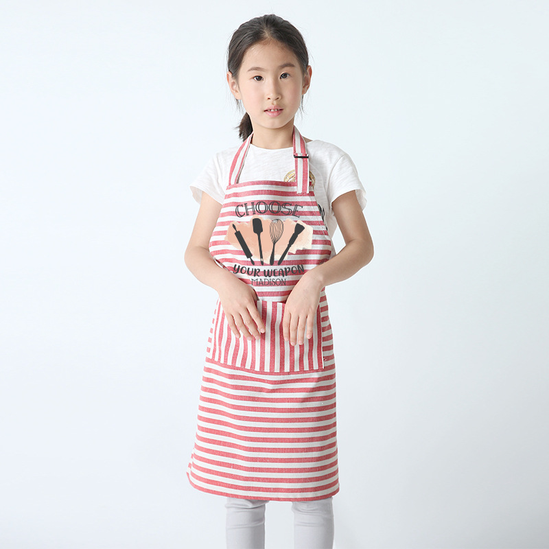 Delantal para niños LOGOTIPO personalizado jardín de infantes para niños galería de arte pintura ropa cocina antiincrustante delantal sin mangas