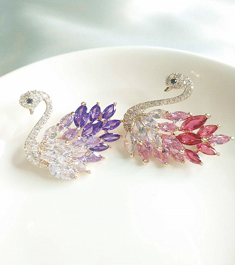 New Zircon Swan Brooch Pins for Women Fashion Temperament Corsage Brooch Luxury Jewelry Coat Clothes Accessories Brooches