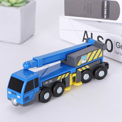 Plastic Retractable Boom Lift Crane Inertia Hand Push Engineering Truck Compatible with Wooden Train Track Toys