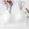 Silk wireless bra, top with cups, pleated skirt, yoga clothing, bra top, underwear, “Frozen”, thin strap, beautiful back