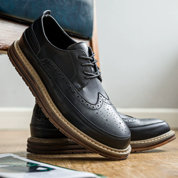 Осенне-зимняя повседневная Маленькая кожаная обувь в Корейском стиле в стиле ретро, Мужская модная деловая официальная одежда, британская Молодежная мужская обувь Brock