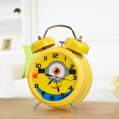 创意夜光闹钟卧室床头学生用简约卡通小闹钟静音儿童打铃夜灯钟表