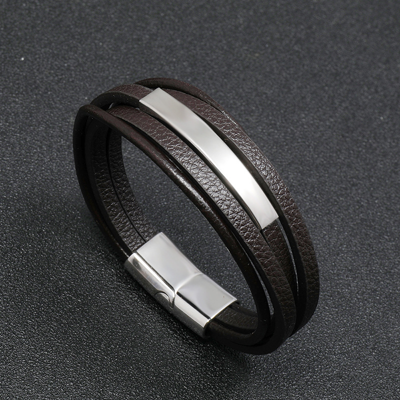 fashion  brown  stainless steel braided bracelet