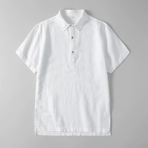 Летняя футболка polo, рубашка, с рукавом, из хлопка и льна