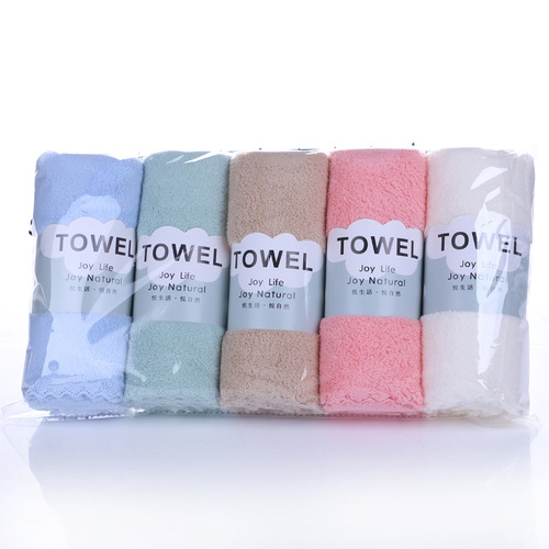 Towel coral velvet high density microfiber lace towel beauty foreign trade DZHILOGO soft 35*75 gift