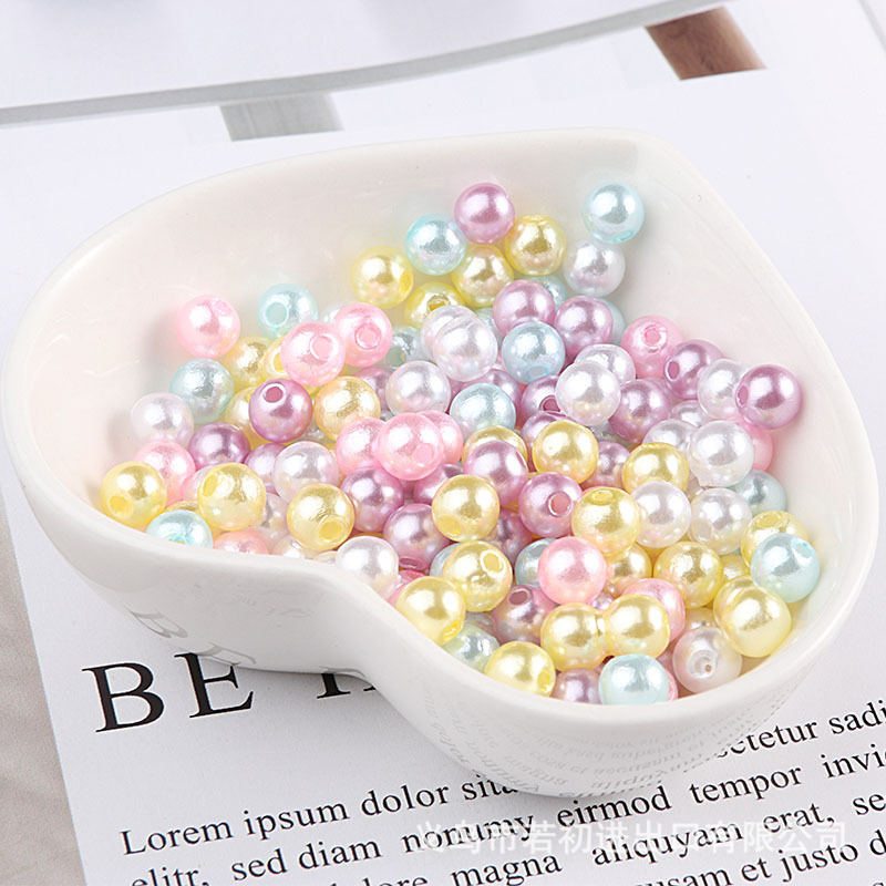 3-10mmカラーピアスabsパールミックスdiy手作りビーズブレスレットアクセサリーアクセサリーホワイトベージュ