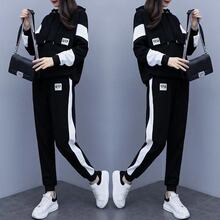 大码女装胖mm套装2022秋季新款洋气宽松显瘦休闲时尚运动两件套潮