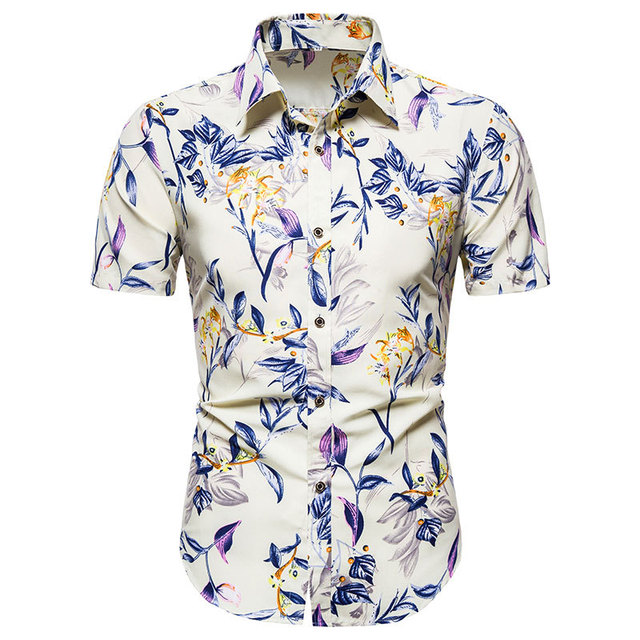 Short sleeve floral Lapel Hawaiian Flower shirt