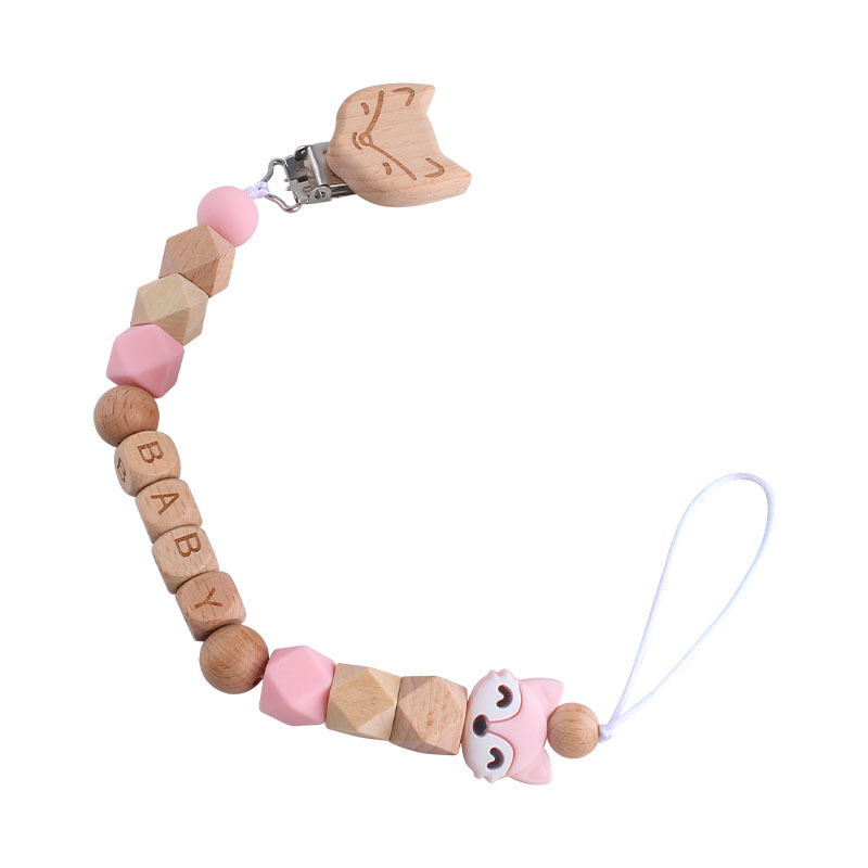 Nueva Haya zorro pezón clip Fox mordedor pulsera bebé silicona pequeño zorro perlas molar juguete pezón cadena