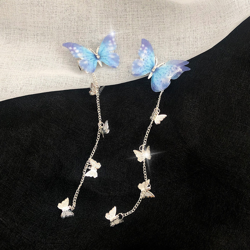 2pcs girl fairy hanfu princess dress butterfly tassel hairpin headdress dust side view top clip hairpin suits web celebrity hanfu hairpin