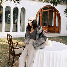 女装皮草外套女短款狐狸毛整皮大衣2022冬季新款毛毛外套海宁