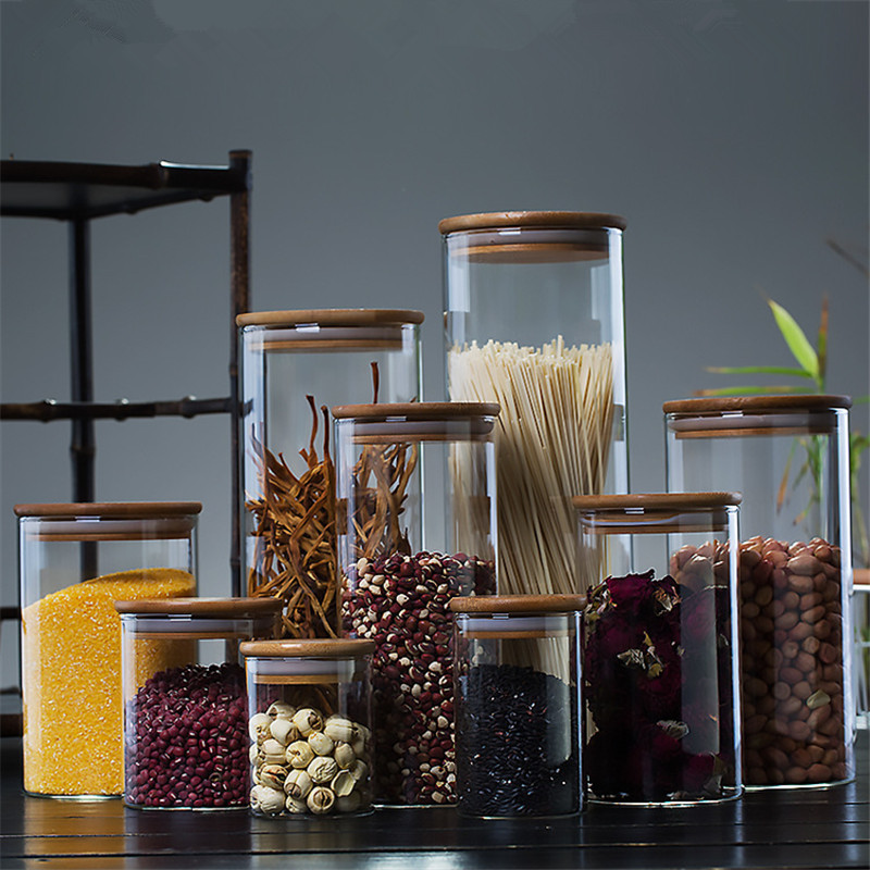 家用透明玻璃密封罐茶叶储存罐茶叶罐厨房收纳瓶带盖杂粮储物罐子