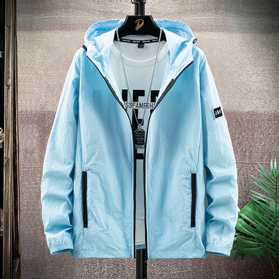 防晒衣男士外套夏季超薄连帽加肥加大透气防紫外线户外轻薄皮肤衣