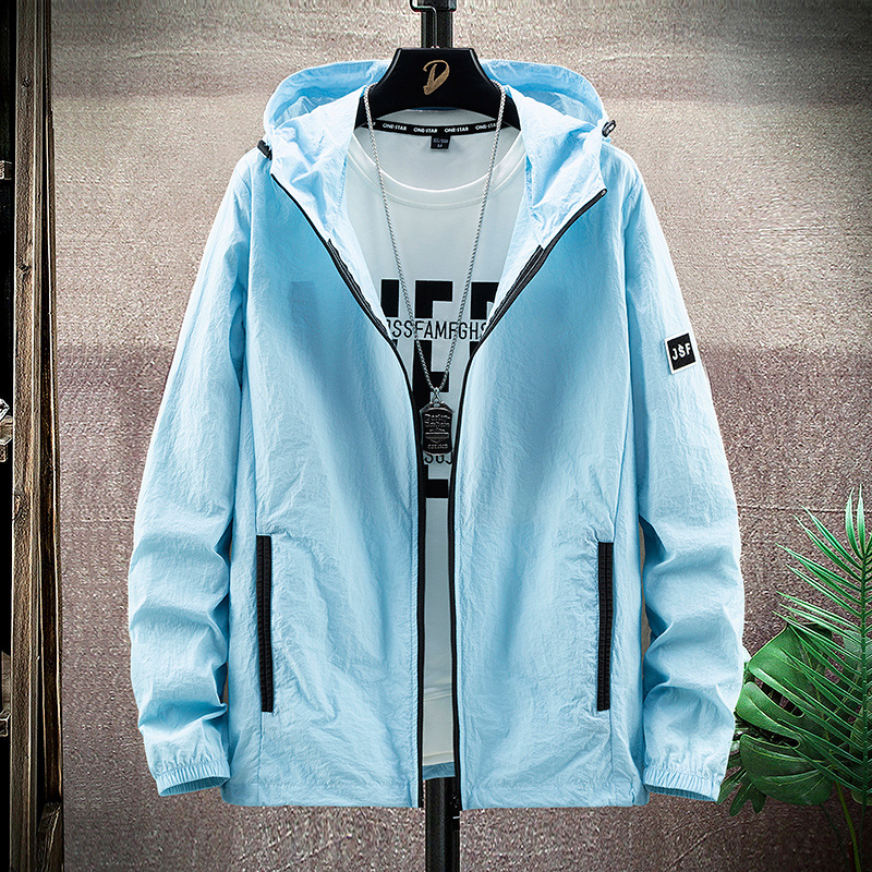 防晒衣男士外套夏季超薄连帽加肥加大透气防紫外线户外轻薄皮肤衣
