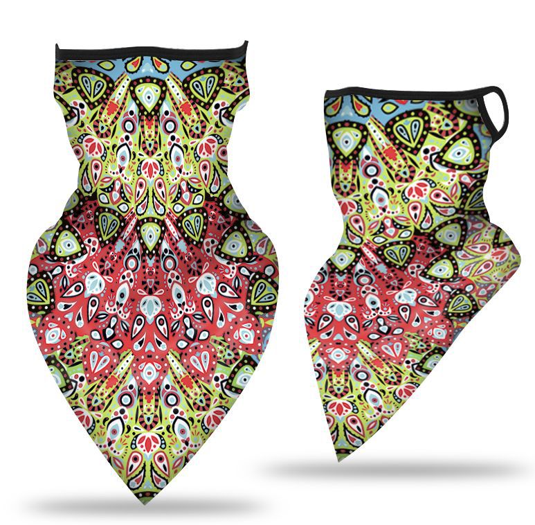 Oído-colgando triángulo bufanda hielo malla de seda máscara transpirable cuello cubierta al aire libre equitación pesca a prueba de viento protector solar cara toalla bufanda