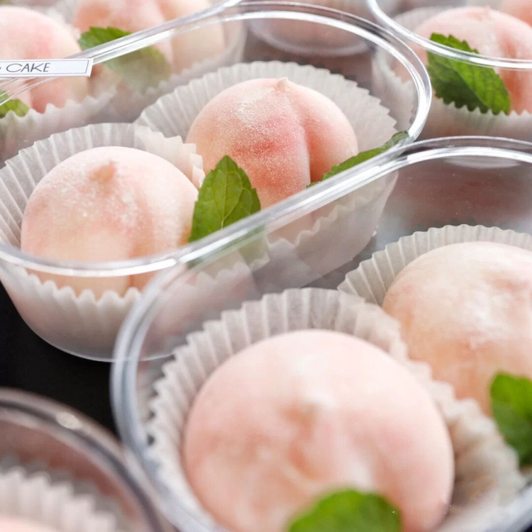 一次性网红蜜桃雪媚娘单格蛋糕盒野餐盒轻食纸浆盒沙拉水果便当盒