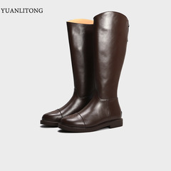 2024 Autumn/Winter New Grape Mother Long Boots for Women, Knee-Maxi, Insulated, Slim Thick Heel Mid-Calf Riding Boots