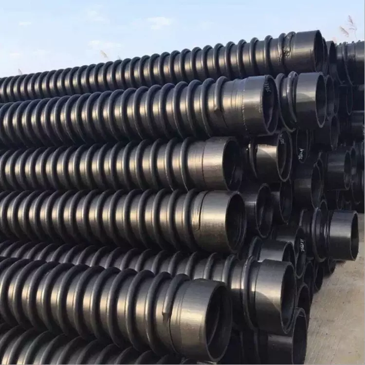 厂家直供HDPE缠绕结构壁增强管B型克拉管8级DN400市政排污缠绕管