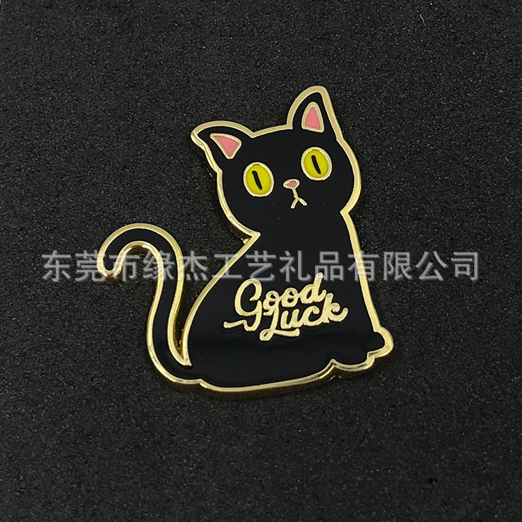 black cat enamel pin 2