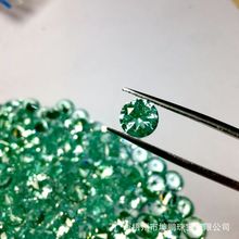 厂家批发圆形绿尖晶尖底宝石彩宝皓裸石戒面裸钻戒指吊坠专用饰品